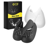 DK177 Sneaker Crease Protectors - 2 Pairs, Toe Box Shoe Crease Guards, Anti Wrinkle for Air Force 1, Men's UK Size 7-12 - Black & White