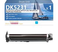 DK5230 Drum Unit Extra High Yield Compatible with Chip for Kyocera ECOSYS M5521cdw M5526cdw P5021cdw P5026cdw Printers, Clear and Sharp,Cyan-1 pack