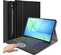 DKAHOEE Backlit Touchpad Keyboard Case for Samsung Galaxy Tab S9 FE 10.9 Inch/Tab S9 11 Inch 2023 Release (SM-X510/X516N/X710/X716B/X718U), 3-Zone Backlit Wireless Keyboard with Slim Stand