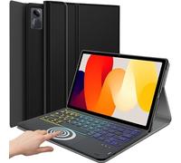 DKAHOEE Backlit Touchpad Keyboard Case for Xiaomi Redmi Pad SE 11 inch 2023, 3-Zone Backlit Wireless Trackpad Keyboard with Protective Slim Stand Cover Case for 11” Redmi Pad SE 2023 Release