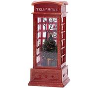 DKaony Christmas Snow Globe Lantern, Santa Telephone Booth, Snowman, Family Scene, Telephone Booth, Christmas Tree Decoration, Glittering Water Globe, Lantern Decoration