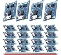 DKARDU 20 pcs 18650 Charging Module Lithium Battery Charging Module 5V 1A Charger Board Micro USB with Protection Function with 26AWG red and Black Cable