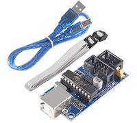 DKARDU USBTiny USBtinyISP AVR ISP Programmer with 6pin to10pin Programming Cable USB 2.0 B-USB Cable for Arduino Bootloader USB Download Interface
