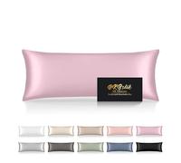 DKBslik Mulberry Silk Body Pillow Cases with Hidden Zipper, Light Pink | Silk Body Pillow Cover, Anti Acne Cooling Sleep Both Sides Natural Silk Satin 20x54 Body Pillowcase, Gifts for Women Men