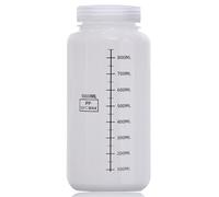 DKBT 1000 ml Wide-Mouth Translucent HDPE Bottle, 1 x 1000 ml Empty Laboratory Bottle, Leak-Proof, Wide Opening for Pill Bottles, Water Sample Bottles
