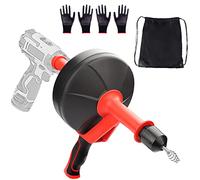 DKBT Drain Unblocker Wire Tools 8M Professional Kitchen Sink Tool Flexible Plumbing Snake Plug Gadget Hair Remover Ideal Auger Steel Spring for Bathroom Shower Pipe Cleaning, Black