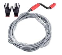 DKBT Professional Drain Unblocker Tool 5M 16.4 ft with Spring Flexible Toilet Plumbing Snake Sink Unblocker Wire Drain Auger Cleaning Tool with Glove for Sewer Bathroom Drainage Kitchen Sink
