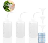 DKBT Safety Wash Bottle 150 ml Tattoo Bottles with Scale Labels Plastic Lab Squeeze Bottle White (3 Pack)