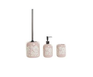 DKD Home Decor Bathroom Set Ceramic Pink White Shabby Chic (3 Pieces) (Reference: S3025638)