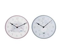 DKD Home Decor Children's Wall Clock MDF Wood (2 pcs) (24 x 3 x 24 cm)