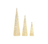 DKD Home Decor Christmas Ornament White Gold 20 x 20 x 80 cm (3 Pieces)