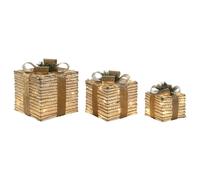 DKD Home Decor Christmas Ornament White Gold Natural 25 x 25 x 25 cm (3 Pieces)