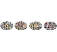 DKD Home Decor Cork Green Dolomite Coasters (4 Pieces)