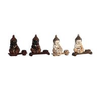 DKD Home Decor Decorative Figure 22 x 8.2 x 23 cm Red Beige Oriental Buddha (4 Pieces)