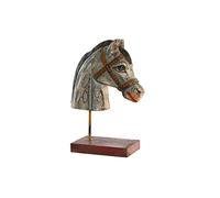 DKD Home Decor Decorative Figure Horse Iron Mango Wood (24 x 12 x 35 cm)