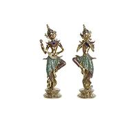 DKD Home Decor Golden Buddha Resin Figurine (2 Pieces) (14 x 11 x 41 cm) (Reference: S3019764)