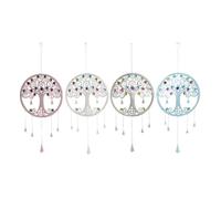 DKD Home Decor Hanging Decoration Tree Blue White Grey Pink 33 x 3 x 81 cm (4 Units)