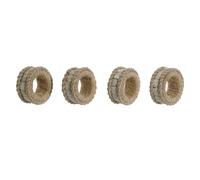DKD Home Decor Napkin Ring Natural Jute Resin Aluminium 6 x 3 x 6 cm 4 Pieces