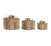 DKD Home Decor Natural Christmas Ornament 25 x 25 x 25 cm (3 Pieces)