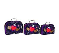DKD Home Decor Set of Decorative Boxes from the Brand Metal Cardboard (3 Pieces) (28 x 9.5 x 20 cm) (Reference: S3017598)