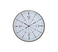 DKD Home Decor Wall Clock, Metal Crystal, Gold, White, Estándar