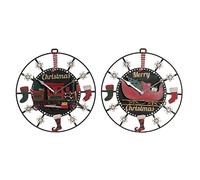 DKD Home Decor Wall Clock, Metal, Red/Green, Estándar