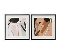 DKD Home Decor Women's Glass Canvas Picture (2 Pieces) (60 x 3 x 60 cm) (Reference: S3017747)