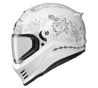 DKDAHIO Bluetooth speaker headgear, full face design, street fighter style, DOT ECE certified, white, X-Small, adjustable, lightweight, durable, portable, user-friendly, compact