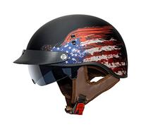 DKDAHIO Cruiser safety helmet, drop-down visor, quick release buckle, removable peak, motorcycle, adjustable, lightweight, durable, portable, user-friendly, compact, vcan, half, face