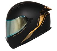 DKDAHIO full face headgear, dual visor, motorcycle, street bike, pinlock ready, dot approved, obsidian, matte black, gold, adjustable, lightweight, durable, portable, user-friendly, helmet, hax
