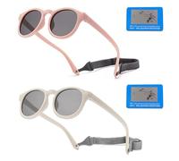 DKDDSSS 2 Pair Baby Sunglasses, Toddler Sunglasses, Kids Sunglassess, Polarized Flexible Square Frame Sunglassess for Infant Toddler Boys Girls Age 0-3, UV 400