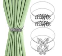 DKDDSSS 4 Pcs Curtain Tie Backs, Holdbacks, Butterfly Clips, Elegant Tiebacks, Adjustable Straps for Home, Hotel, Office