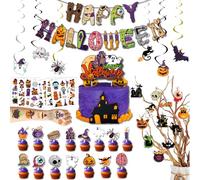 DKDDSSS 45 Pcs Halloween Party Supplies - Happy Banner, Reusable Decorations for Holiday Celebration