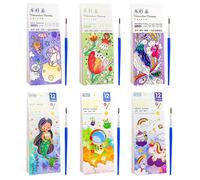DKDDSSS 72 Pages Water Colouring Books for Children, Pocket Magic Water Coloring Book, Pocket Watercolour Painting Books for Kids, Water Colouring Book for Children Painting, Watercolour Paint Set
