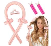 DKDDSSS Heatless Curlers Headband, Heatless Curling Rod Headband, Overnight Heatless Soft Curls, No Heat Hair Curlers with Accessories, Heatless Curlers for Long and Short Hair (Pink)
