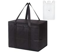 DKDDSSS Soft Cooler Bag, 35L Large Cool Bag, Thermal Food Delivery Bag, Insulated Picnic Lunch Bag, Foldable Cool Box, Reusable Insulation Shopping Bags, for Lunch Picnic Camping BBQ Beach Outdoor