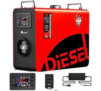 Dkenicor Diesel Heater 110V/12V/24V, 4L 8KW Diesel Air Heater with LCD Monitor & Remote Control, Fast Heating for Tents, Cars, RVs, Trucks, Campers, Trailers,Red
