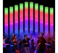 DkevEu 20Pcs LED Foam Glow Sticks, Foam Light up Sticks, Glow Sticks Party Packs with 3 Modes Flashing Glow in the Dark Party Supplies for Weddings, Christmas, Birthday, Neon Party Accessories