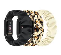 DKGKOO 3 Pack Scrunchie Elastic Strap Compatible with Fitbit Luxe Strap, Soft Fabric Cloth Cute Sport Replacement Band for Women