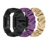 DKGKOO 3 Pack Scrunchie Elastic Strap Compatible with Fitbit Luxe Strap, Soft Fabric Cloth Cute Sport Replacement Band for Women