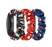 DKGKOO 3 Pack Scrunchie Elastic Strap Compatible with Inspire 2/Inspire HR/Ace 2/Ace 3 Strap (G(Polka Dot + Snowman + Christmas), Small Size)