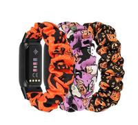 DKGKOO 3 Pack Scrunchie Elastic Strap Compatible with Luxe Strap, Soft Fabric Cloth Cute Sport Replacement Band for Women (H(Halloween Series), Large Size)