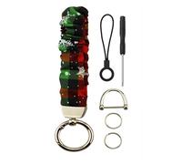 DKGKOO Stretchy Scrunchie Keychain Wristlet, Key Chain with D Ring Lanyard Strap for Women Men Car Keys ID Badges Wallet (Christmas tartan)