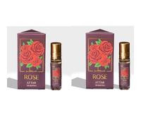 DKH Rose Attar Oil | Arabic Perfume Oils For Men And Women |100% Pure Rose Ittar | Alcohol Free | Roll On Perfume 6 ML x 2