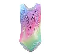 Dkhsy Girls Long Sleeve Gymnastics Leotards Sparkle Pattern Ballet Dancewear Athletic Bodysuit 5-12Y (Pink(sleeveless), 7-8Y/Tag8)