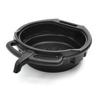 DKIEI 15L Oil Drain Pan With Spout, Black Plastic Oil Change Pan for Car, Garbage, Motorbike