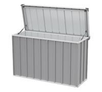 DKIEI 350L Metal Garden Storage Box with Password Padlock | Lockable Large Outdoor Storage Box Waterproof, XL Outside Garden Boxes for Cushions, Tools, Equipment, 118x50x75 cm, Grey