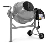 DKIEI 63L Electric Cement Mixer, 220W Concrete Mixer with Wheels and Stand, Portable Mud Mixer Machine for Cement, Stucco, Seeds and Fodder, 230V, 50Hz, 30RPM, Grey