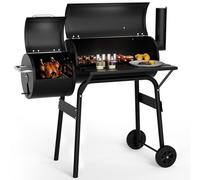 DKIEI BBQ Grill, Barbeque Grill Outdoor with Wheels, Large Barrel Charcoal BBQ with Temperature Gauge & Air Vents, 2 in 1 Smoker and Barbeque, Cooking Roasts and Vegetables in the Home Garden