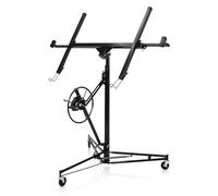 DKIEI Drywall Plasterboard Lifter with Wheels, 11FT Portable Drywall Hoist Jack Tool, 68KG Lifting Capacity Heavy Duty Drywall Lifter, Black